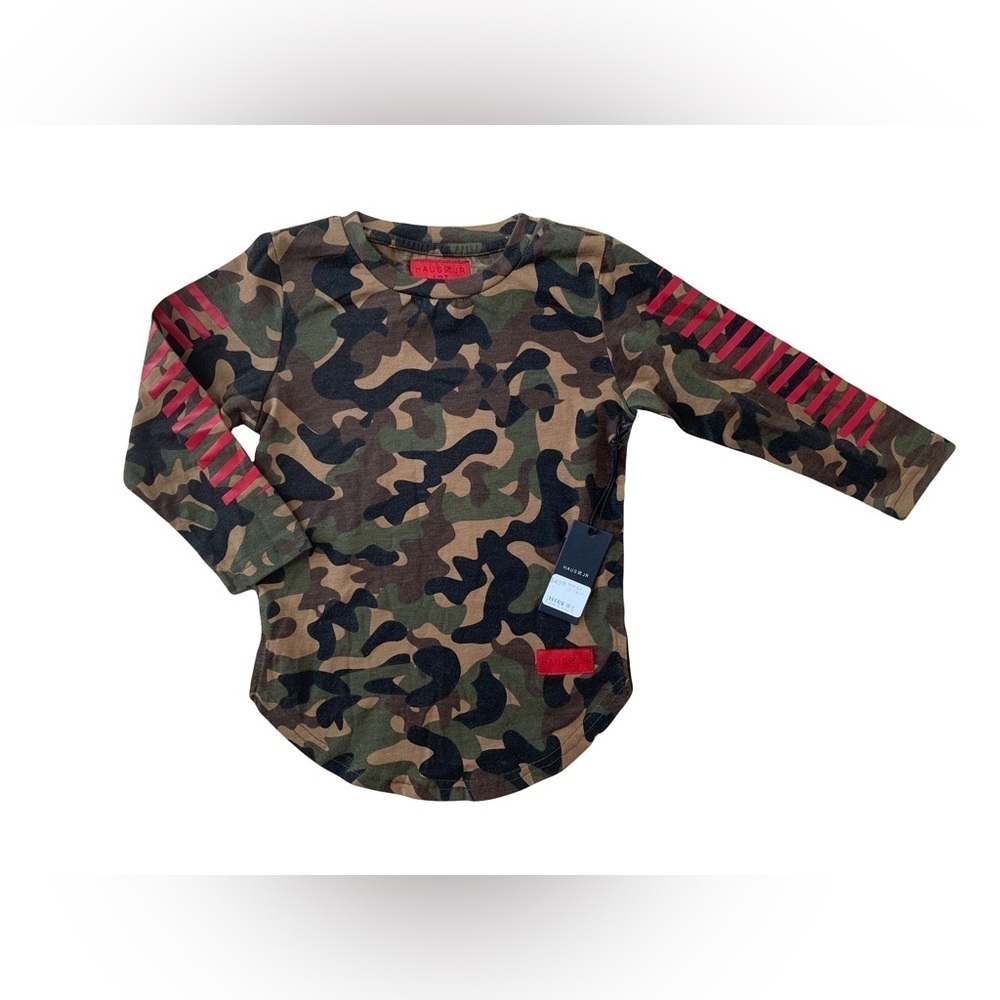 Haus of Jr NWT Size 1-2T Roger Camo Long Sleeve Tee